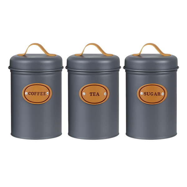 3-Piece Canister Set - For Kitchen, Space Saving Design