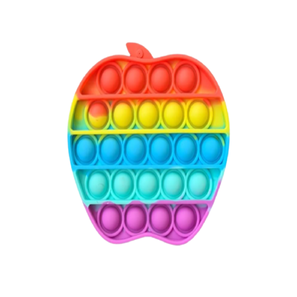 Apple Pop It Bubble Fidget Toy - Rainbow