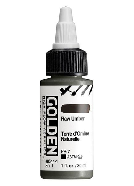 High Flow Acrylics by GOLDEN, 30ml / 1fl.oz - Raw Umber