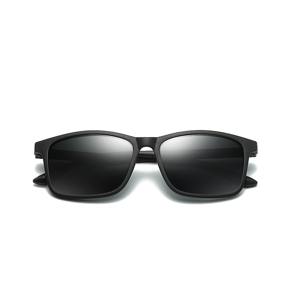 Fashionable TR90 Men's Full Frame Sunglasses, UV Resistant - Black