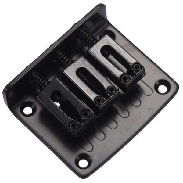 3-string BLACK Top Loading Hard-tail Bridge for Cigar Box Guitars &amp; More