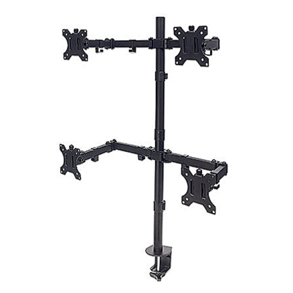 Manhattan Universal Four Monitor Mount with Double-Link Swing Arms