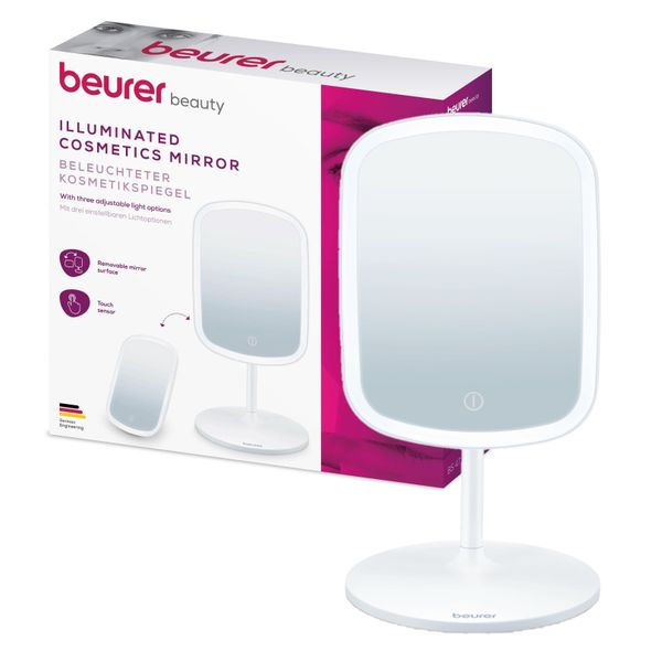 Beurer Makeup Mirror | LED Light Mirror On Stand | USB Rechargeable | BS 47