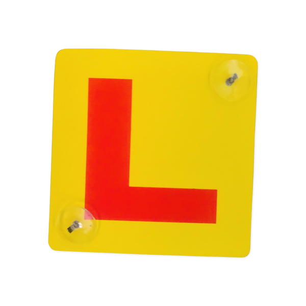 Learner Driver Car Sign Yellow &amp; Red-Twin Pack