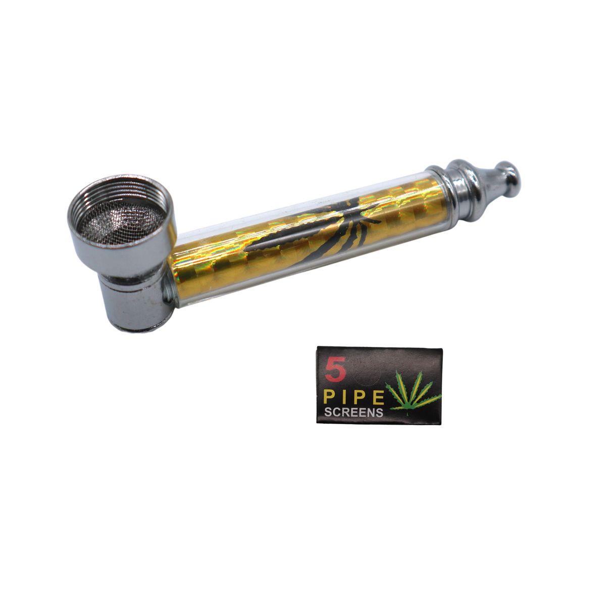 Dank and Herb Blunt Gold Smoking Pipe with 5 Steel Screens | Buy Online ...