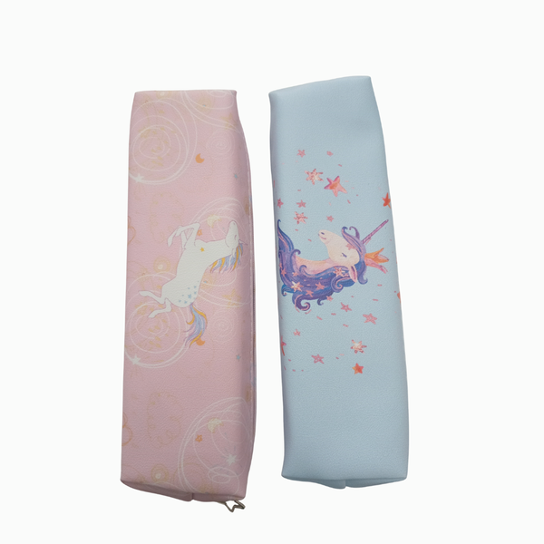 Unicorn Themed Pencil Case - Pastel Blue &amp; Pink (Assorted Designs)