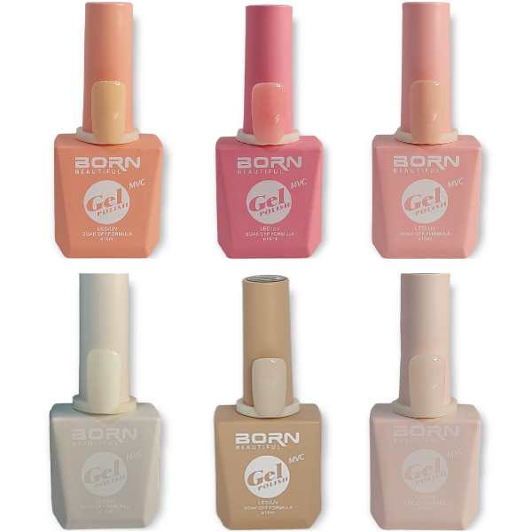 BB UV/LED Gel Nail Polish - Shades of Nude - 6 Piece - Nails by Nicole