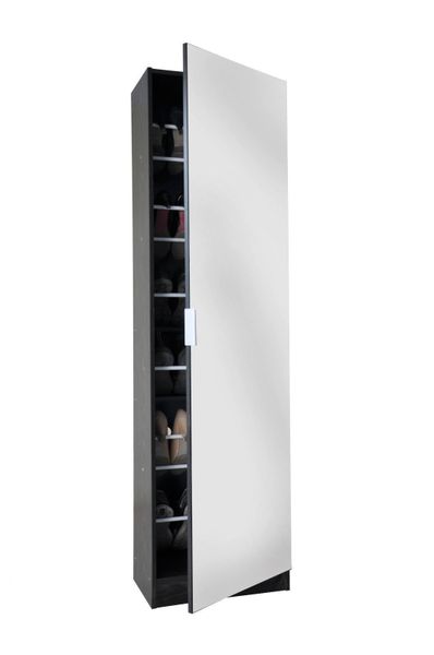 5 Shelf Shoe Storage Cabinet with Full-Length Mirror