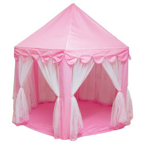 Kids Indoor and Outdoor Tent with Tie Back Curtains - Pink