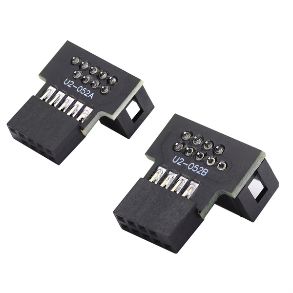 1set Down&amp;Up Angled 90Degree Male to Female USB 2.0 10Pin 9Pin Header