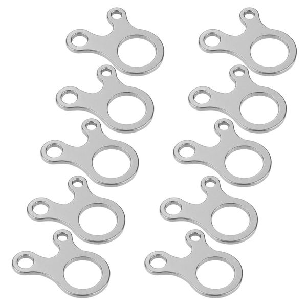 10Pcs 3-Hole Quick Knot Cord Runner Silver
