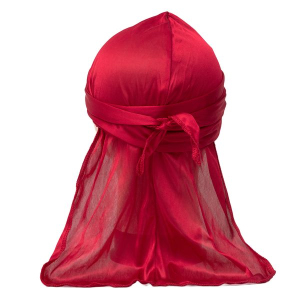 Durag Boss Silky Satin Durag with Extra Length Ties (Ruby Red)
