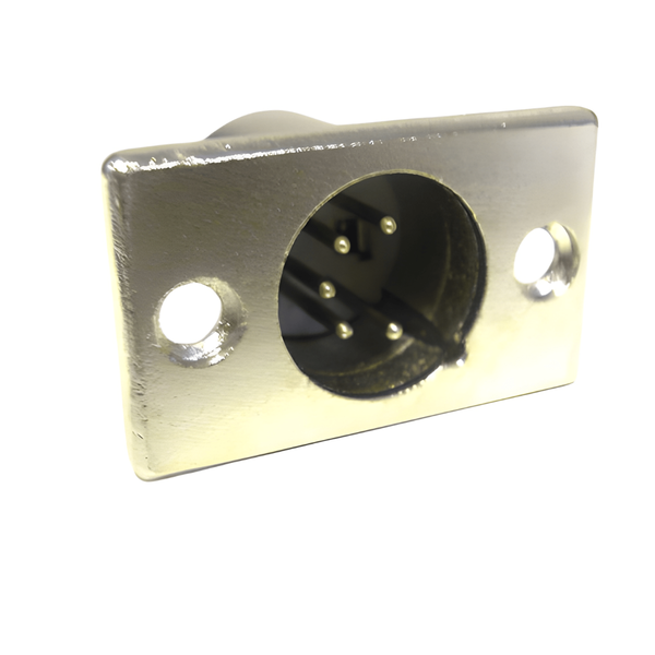 XLR5-32 5-Pin Male Panel Mount XLR Receptacle Black with Flange