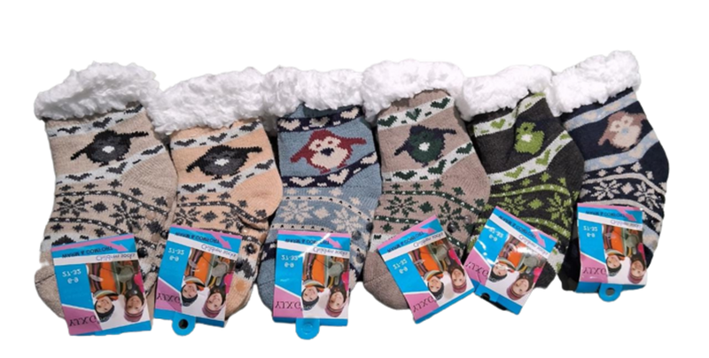 Winter Fashion Socks with Colour and Design - 6-Pairs - Size - 6-9