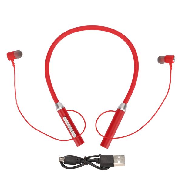 Neckband Bluetooth earbuds IPX5 red