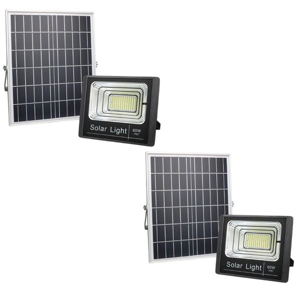 60W LED Solar Flood Light - Pack of 2