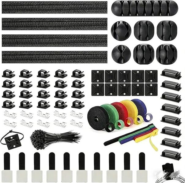 Value Pack 204PCS Cable Management Organizer Kit Home Office Use