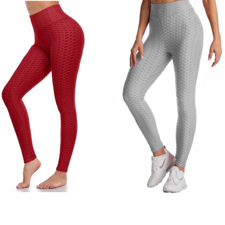 Women Yoga Pants Anti-Cellulite High Waisted Scrunch Push Up Honeycomb  Leggings