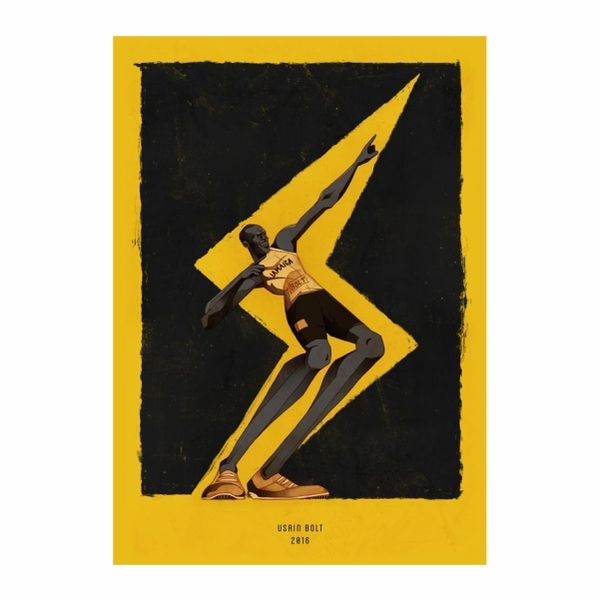 Usain Bolt 2016 Cartoon - A1 Poster