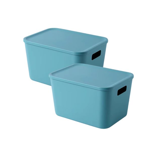 Stackable Storage Boxes with Lids - 2 Piece