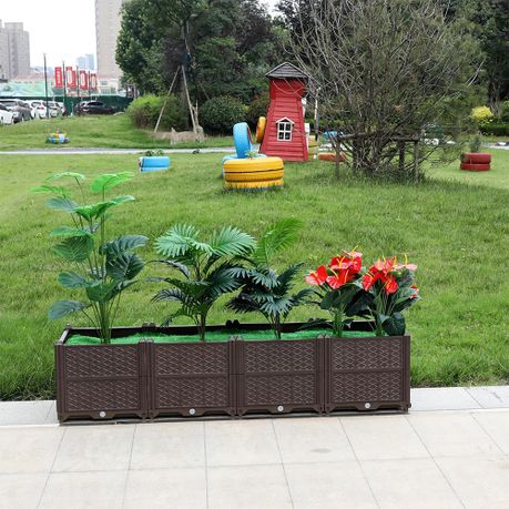 Four-Compartment Raised Garden Planting Bed for Outdoor | Shop