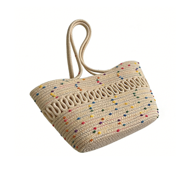 Colorful Ball Dot Bag, Mesh Woven Bag, Handbag Beach Bag