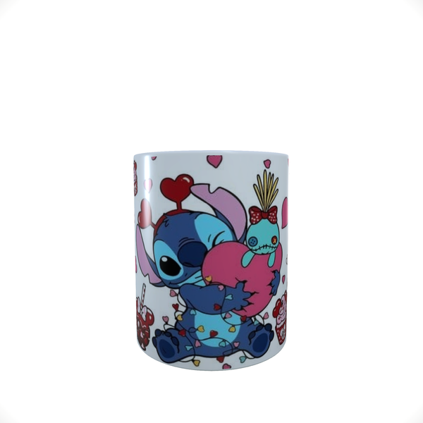 Stitch Love Red Hearts - Coffee Mug