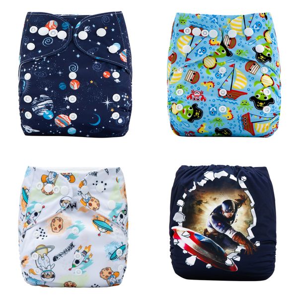 Baby Cloth Diaper One Size Fits Most Pocket, 4 Pack Blue