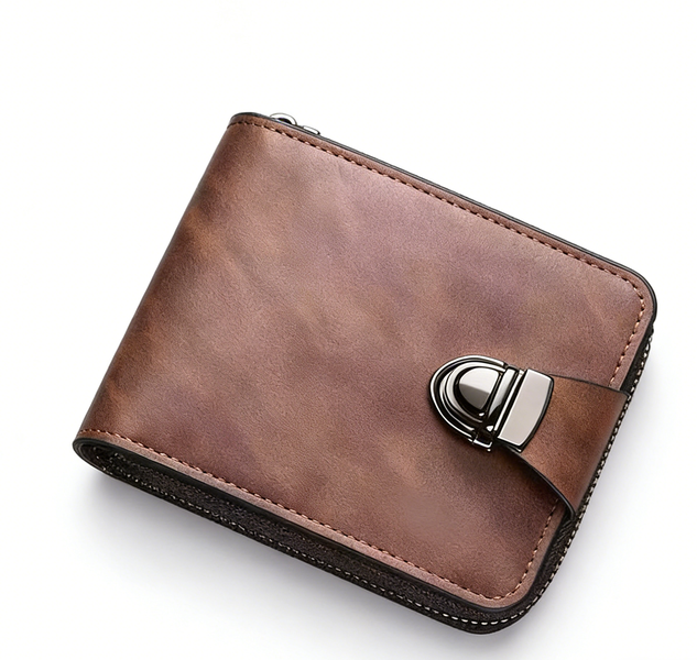 QcjwheShop 2026 Men's Short Zipper Wallet, Large Capacity Multi-Card Holder