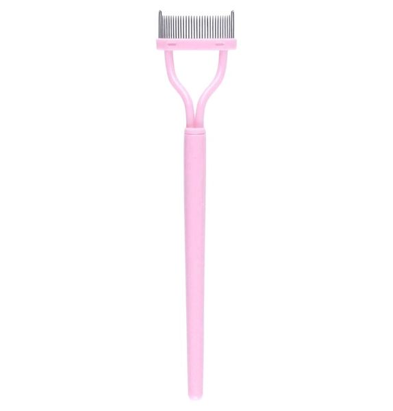 Stainless Steel Eyelash Comb For Precision Lash Grooming - Pink