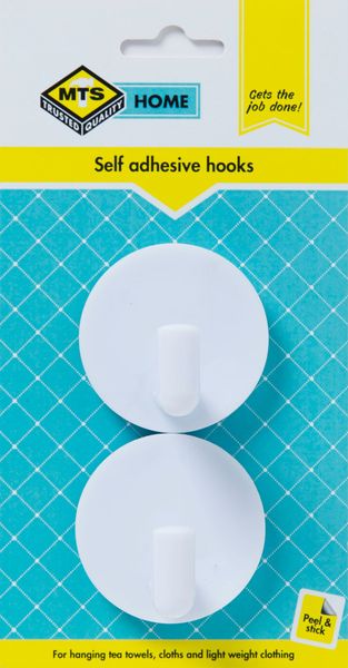 MTS Home Self Adhesive Robe Hook 2 piece