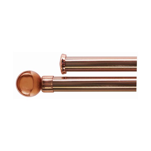 Eyelet Curtain Pole Set - Ball Finial - Double-Rose Gold