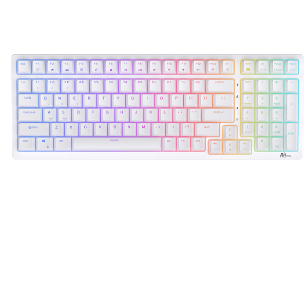 Royal Kludge RK98 TKL White Wireless Keyboard Red Switch