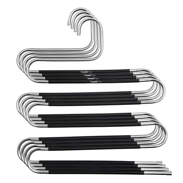 Chenshia Non-Slip Space Saving Multilayer Hangers for Pants Trousers - 4 Pack
