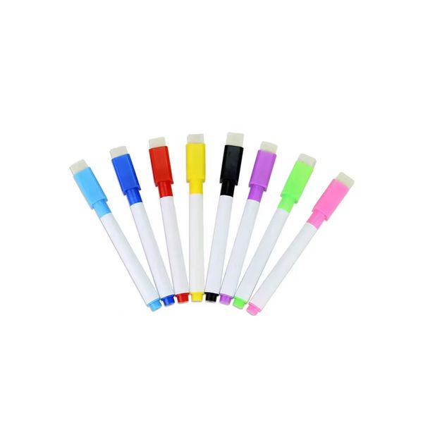 Multicolor Bullet Tip Whiteboard Markers With Eraser 8pc