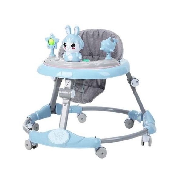 Adjustable Baby Walker with Toys &amp; Music - Foldable Toddler Activity Walker
