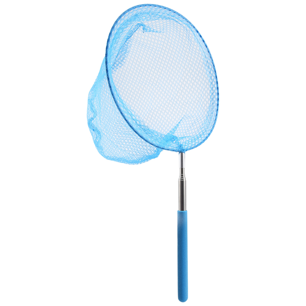 Outdoor Net Bag Stainless Steel Telescopic Catching Net-Blue