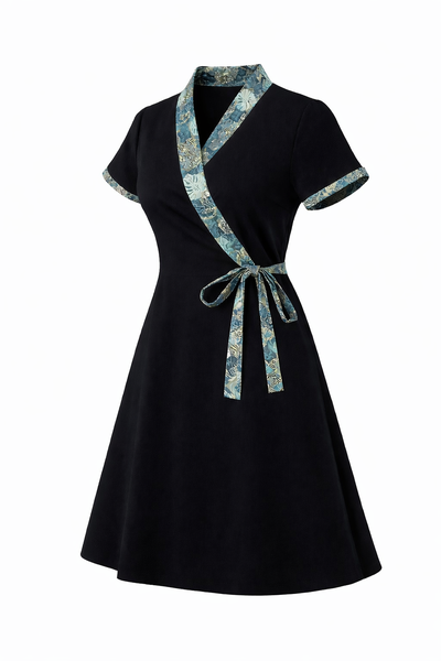 SUKARI - Domestic Workwear Wrap Dress - Black