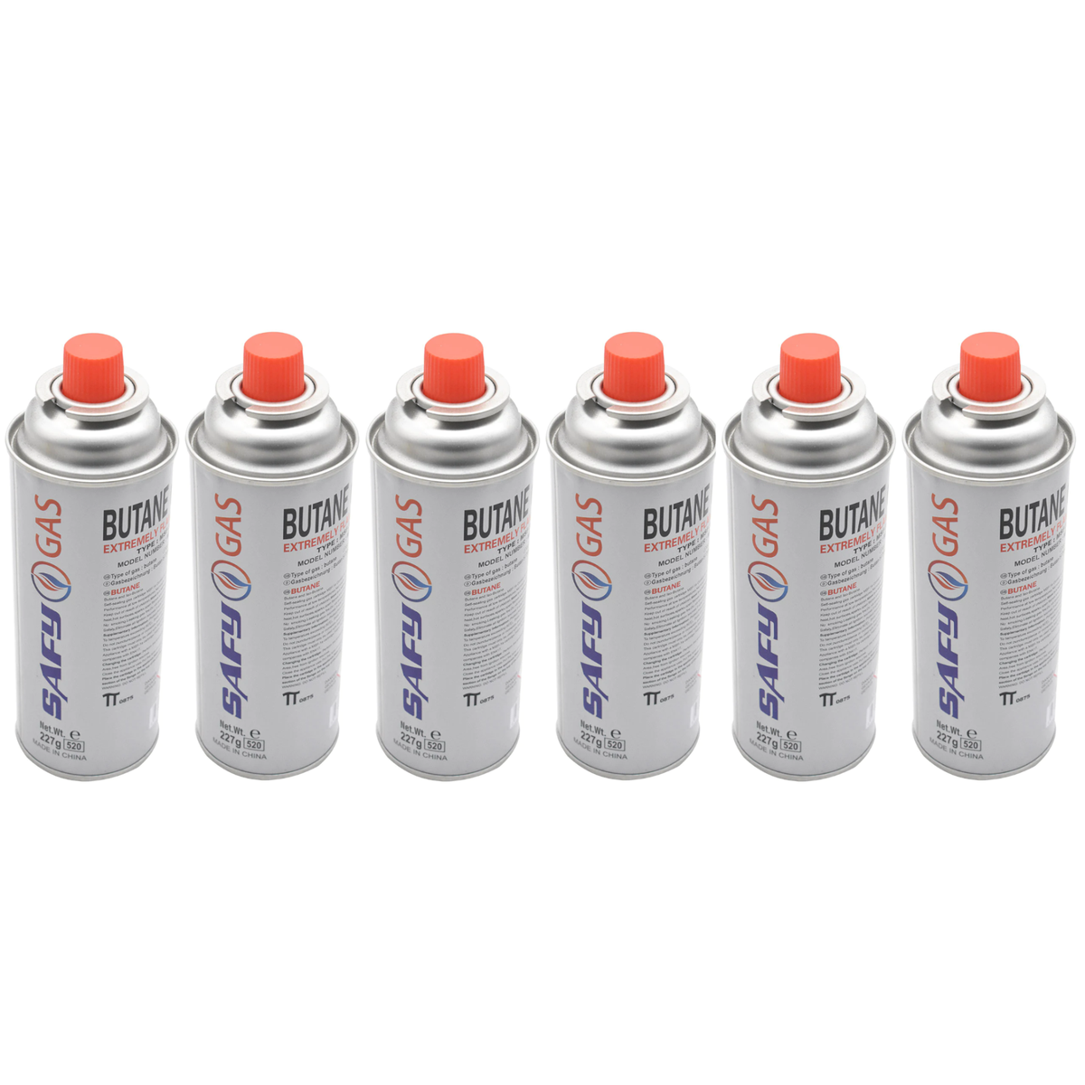 Pack of 6 - SAFY GAS - Butane Canisters 227g