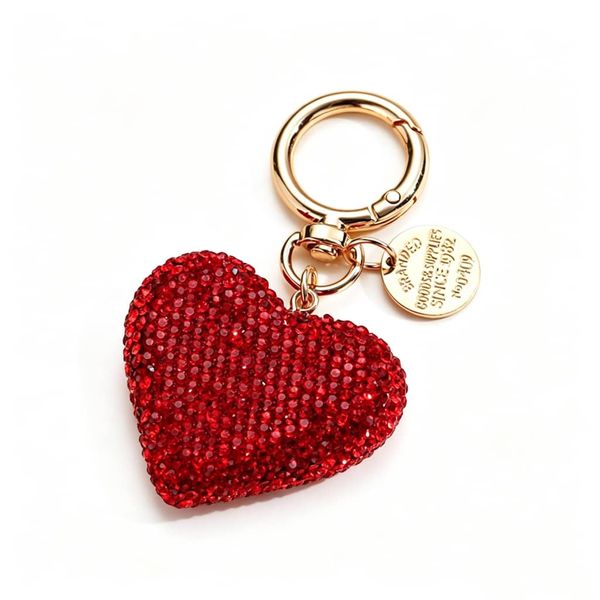 Rhinestone Love Heart Keychain, Crystal Love Heart Keyholder