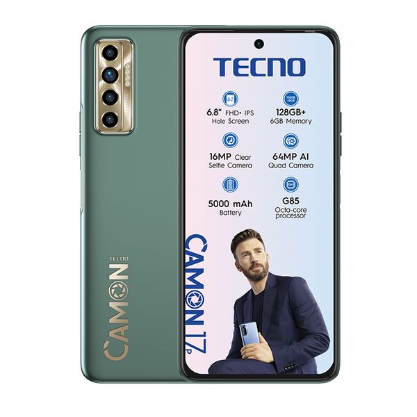 Tecno Camon 17P Dual Sim 128GB Network Locked - Spruce Green