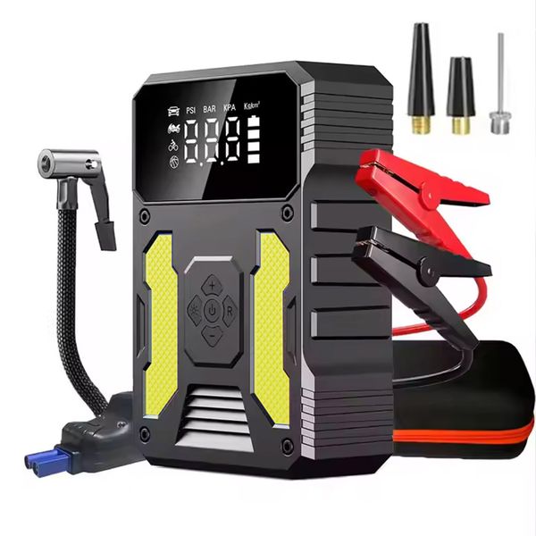 Car 15000mAh Battery Jump Starter With Air Pump, Power Bank &amp; LED Light