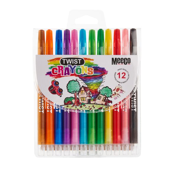 2 Meeco Twist Retractable Crayons 12's