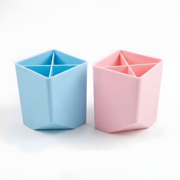 2-Pack 4-Slot Pen Holder Desk Organizer Mixed Colors