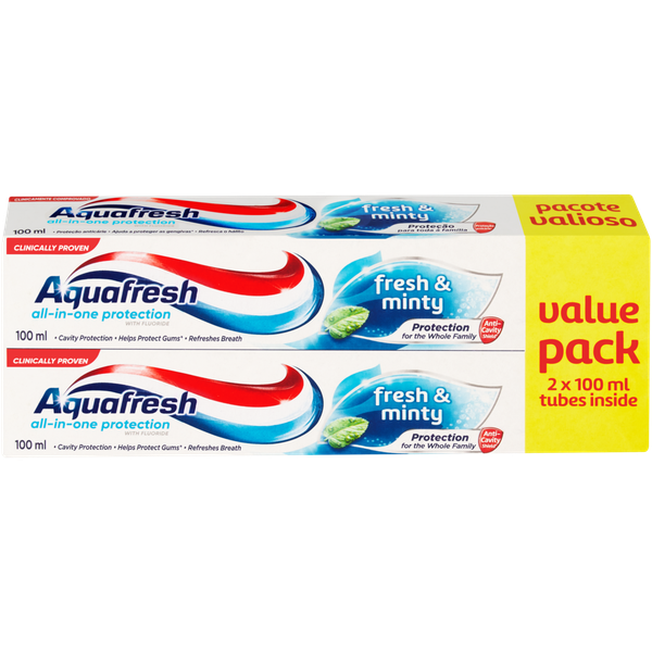 Aquafresh Fresh &amp; Minty Toothpaste 2 x 100ml