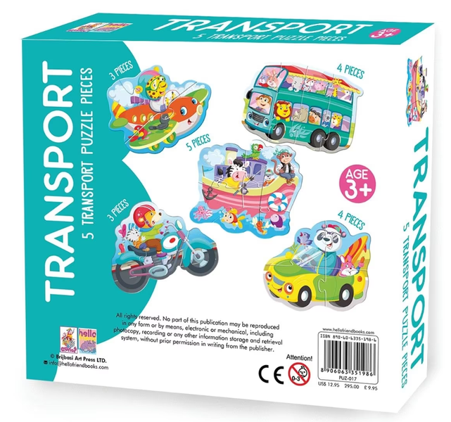 5 Transport Jigsaw Puzzle 19 Pieces x 2
