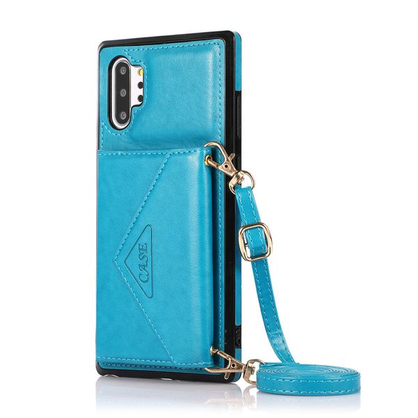 Crossbody Strap Faux Leather Wallet Case Compatiable With Samsung Note10+