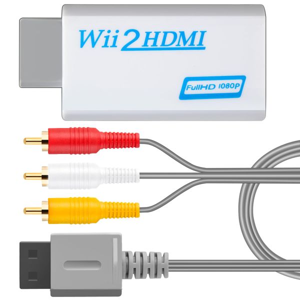 Wii HDMI Adapter with AV Cable,Wii to HDMI Converter with 3.5mm Audio Jack
