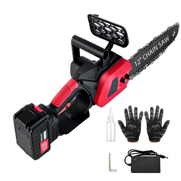 12 Inch Lithium Electric Chainsaw 21V High Power With Battery and 2 Chains