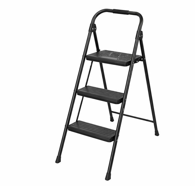 Danny Home Black 3 Step Folding Steel Ladder